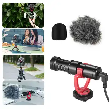 Mikrofon Lahki Prenosni Kondenzatorski Mikrofon s Windsheid za Telefon, Fotoaparat, Videokamera studio mikrofon Kondenzatorski Mikro