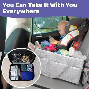 Baby Plenic Caddy Organizator Prenosni Nosilec Vrečke za Spreminjanje tabel in Avto, Vrtec, osnovna oprema za Shranjevanje smeti 33*23*18.5 cm