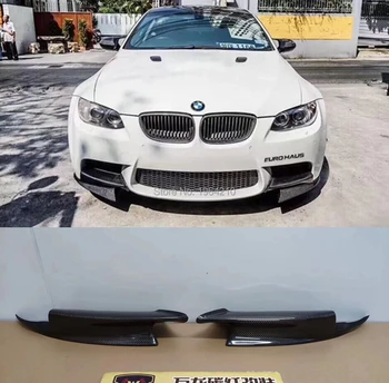 Avto Styling Ogljikovih Vlaken Sprednji Odbijač za Ustnice Razdelilniki Zavihki za BMW Serije 3 E92 E90 E93 M3 Limuzina Coupe Zamenljivih 2007 - 2013