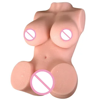 Realističen 3D Realnem Žep Nožnico Moški Umetno Muco Dvojno Kanalov za Odrasle Masturbacija Big Prsi Sesanju Pokal Erotične Igrače