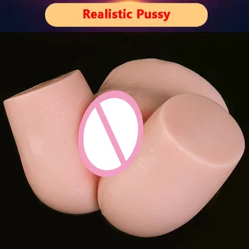 Realističen 3D Realnem Žep Nožnico Moški Umetno Muco Dvojno Kanalov za Odrasle Masturbacija Big Prsi Sesanju Pokal Erotične Igrače