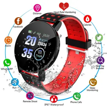 119plus Pametno Gledati Bluetooth Manšeta Nepremočljiva Pametna Zapestnica Srčni utrip, Krvni Tlak Monitor Fitnes Tracker Smartwatch