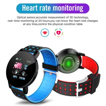 119plus Pametno Gledati Bluetooth Manšeta Nepremočljiva Pametna Zapestnica Srčni utrip, Krvni Tlak Monitor Fitnes Tracker Smartwatch