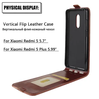 Flip Case za Xiaomi Redmi Opomba 5 4 GB, 64 GB Luksuzno Usnjeno Zaščitno Ohišje za Redmi Opomba 4X/ Mi A1/ Redmi 5 Plus Telefon Kritje