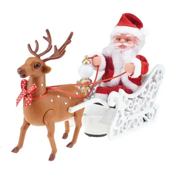 Božič Santa Claus Lutka Elk Sled Igrača Univerzalni Električni Avtomobil z Glasbo Otroci otroški Električni Igrača, Lutka Božič Dom Dekor Darila