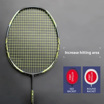 Ogljikovih Vlaken Nanizani Badminton Rackets Teža Svetlobe 4U 84 g G5 Žaljivo Tip Lopar 24-32LBS Loparji, Torbe Hitrost Raquette