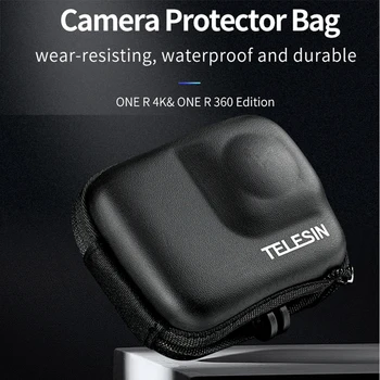 TELESIN Mini EVA Prenosni stroage torba za Fotoaparat Torba pol-odprite zaščitni pokrov za Insta360 ENEGA R 360 Edition/ EN R 4K Dodatki