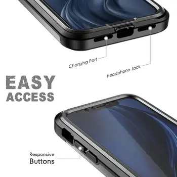 Denarnica primeru Za iphone 11 XR primeru s Kartico sim in vgrajen v zaslon patron primeru Režo Shockproof Hibridni Dual Layer Pokrov