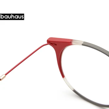 Bauhaus Očal Okvir Ženske in moški Recept Očala Modni Oblikovalec ultem Krog Očala za Kratkovidnost Očala