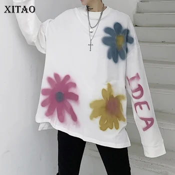 XITAO Pismo Vzorec Majica Fashion Novo 2020 Pomlad Majhne Sveže Puloverju Eleganten Pulover Manjšinskih Majica DMY2625