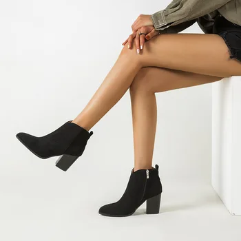 2020 Jeseni in Pozimi Nove Modne Kratke Čevlji Močen-Pete Ženske Škornji