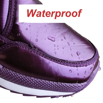 Ženske škornji 2020 pozimi sneg škornji nepremočljiva drsi ženske zimskih čevljev debel krzno visoke kakovosti toplega zagona