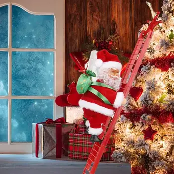 Božič Električni Santa Claus Plezalno Lestev Lutka Glasbo Creative Božič Dekor Otrok Igrača Darilo 2020 Božični Okrasek Stranka Dekor