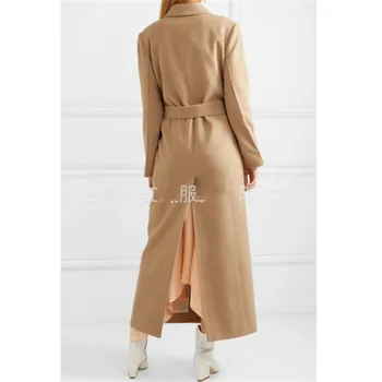 Ženska Coats Pozimi Volne Dolg Plašč 2020 Vintage Moda Korejski Kamele Dame Plašči Plus Velikost