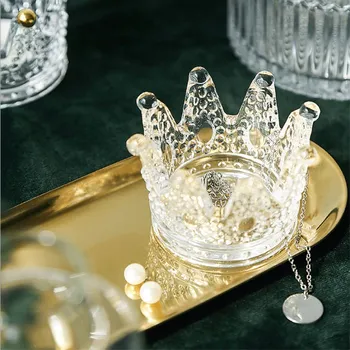 Krono Svečnik Kristalni Pepelnik Visoko Borosilicate Stekla Praktično Čaj Luči Stojala Za Darilo, Poročni Evropske Svijećnjak