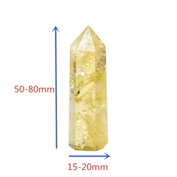 1pc Naravne Crystal Točke Citrine Zdravljenje Obelisk, Rumena Quartz Palico Lep Okras za Dom Dekor Energije Kamen, Piramida