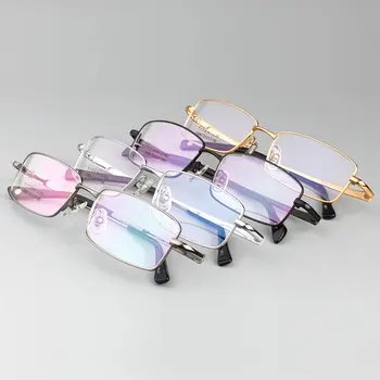 Reven Jate Titanove Zlitine Očala Okvir Polno Platišča Pravokotne Kovinske Očala, Optično Predpisovanje Očal Okvir Očal