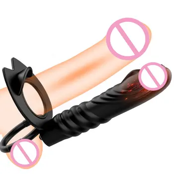 Dvojno Penetracijo Dildos Odraslih Bullet Vibrator Sex Igrače Za Ženske Moški Pari Gej Erotično Trak Na Analni Vibrator Butt Plug Sex Shop
