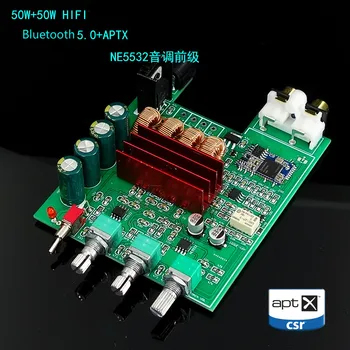 GHXAMP HIFI Stereo TPA3116 Bluetooth 5.0 Ojačevalec Zvočniki Stroj 50 W+50 W QCC3008 NE5532 Ton DC12V-24V APTX Novo 2019