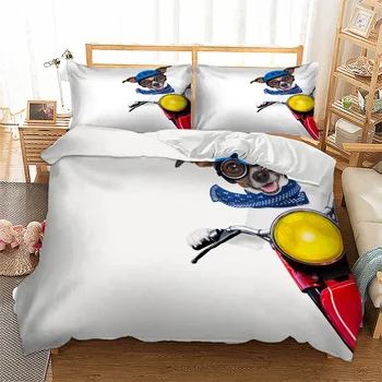 Aggcual tiskanja mačka pes posteljnina nabor king size srčkan hišne domačega tekstilnega rjuhe kritje nastavite zakonsko posteljo pillowcases Poliester be813