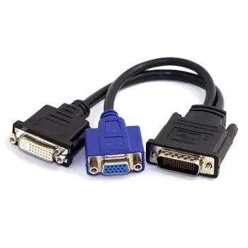 DMS 59PinDMS-59 DP hd Moški na 2 x VGA DVI 24+5 Ženskih Prilagodilnik Pretvornika Dual Link Video Splitter Kabel za Dual Monitor Sistem