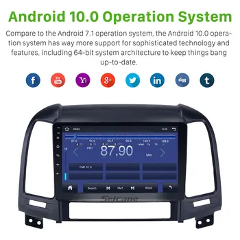 Seicane 2Din Android 10.0 9 Inch avtoradia Za 2005-2012 HYUNDAI SANTA FE GPS Navi Stereo Multimedijski Predvajalnik, Vodja Enote Wifi 4G