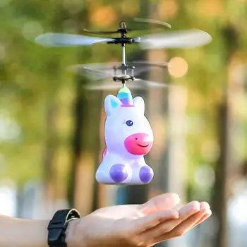 Mini RC Samorog Tujec brnenje Z LED Luči Risanka Quadcopter, Helikopter Model električni Gesto indukcijske dron Igrače za otroke