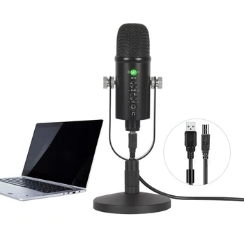 USB Kondenzatorskega Mikrofona, Kompleti Žični Mikrofon z Mic Stojalo za Domači Računalnik Oddaja Snemanje Igra Audio Studio mikrofon