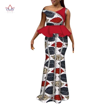 2020 Afriške Obleke Za Ženske brez Rokavov Gospe Obleko Africaine Dashiki Moda Nigerijski Tradicionalna Oblačila Plus Velikost WY6238
