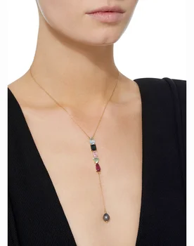 Multicolor Geometrijske Dolgo Ogrlico, Obesek, Imitacija Gemstone Kultivirani Biseri Modna Ogrlica Pribor za Ženske