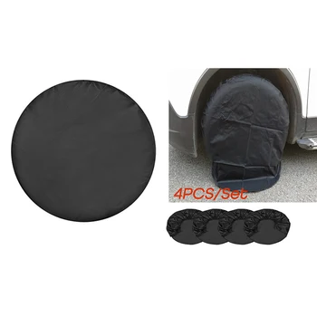 4pcs black Auto Kolo Pnevmatike Zajema Zaščitnik Nepremočljiva Anti-scratch 80*30 cm 210 D Oxford krpo pribor primeren za večino vozil