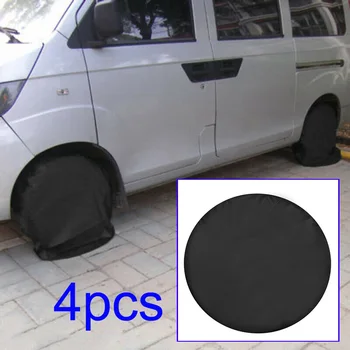 4pcs black Auto Kolo Pnevmatike Zajema Zaščitnik Nepremočljiva Anti-scratch 80*30 cm 210 D Oxford krpo pribor primeren za večino vozil