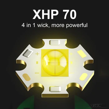 250000lm XHP70 Žaromet Močna LED Smerniki 18650 Polnilna Glavo Baklo Super Svetla Zoom Ročno Svetilko XHP50.2 Tabora Vodja Svetlobe