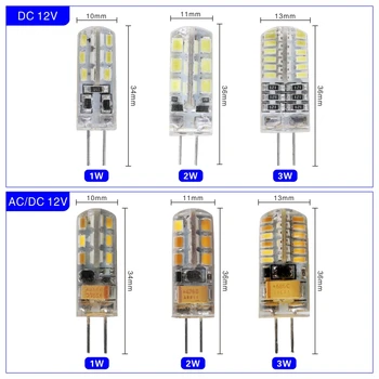10pcs/veliko G4 LED Žarnice AC DC 12V 220V 1w 2w 3w, 4w 5w Zamenjajte Halogenske Žarnice Luči za 360 stopinj Pozornosti Lestenec Razsvetljavo