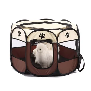 Prenosna Zložljiva Pet šotor Pes Hiša Kletko Pes, Mačka Šotor Playpen Kuža Psarna Enostavno upravljanje Octagon Ograjo #A