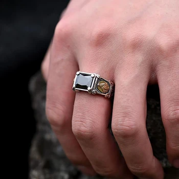 Epoksi emajl porcelana geometrijske hip hop retro punk moda človek prst odpiranje obroč Virgin Čar srebrni nakit