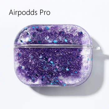 Ovitki Za Apple Airpods Pro Zaščitni Pokrov, Živim Slušalke Pokrov RAČUNALNIKA Trdo Lupino Airpods Pro Primerih Dinamično Bleščice Tekoče