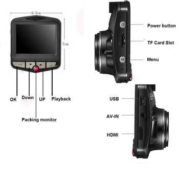 Novi Mini Avto DVR Dash Cam Auto Diktafon, Fotoaparat Dashcam 1080P Video Registrator DVR Snemalnik G-senzor