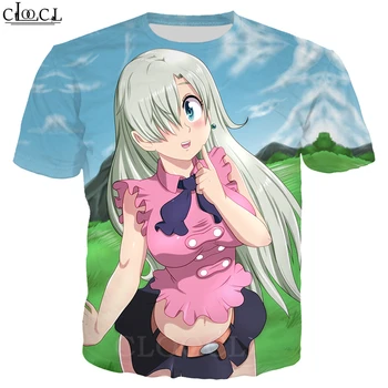 Elizabeth Liones Prevelik T Shirt Sedem Smrtnih Grehov 3D Tiskanih Unisex Priložnostne Anime T-shirt Za Moške, Ženske Tee Majico, Pulover