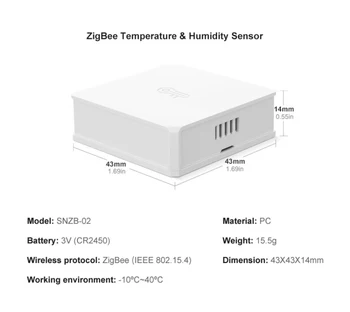 SONOFF SNZB-02 Zigbee Temperature In Vlažnosti Tipalo Pametni Dom v Realnem času Sinhronizacije Podatkov Prek eWeLink Delo Z SONOFF ZBBridge IFTTT