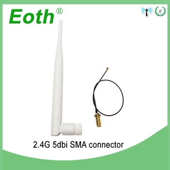2pcs 2.4 GHz, 5dBi antene WiFi RP-SMA Moški 2.4 G Antenne beli Antenski antena Usmerjevalnik + 21 cm PCI U. FL IPX, da SMA Moški Podaljšek Kabel