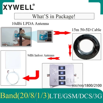 4G LTE800 900 1800 2100 mhz Mobilni Telefon Booster Štiri-Band GSM Mobilni Signal Booster 2G 3G 4G LTE Mobilnega Repetitorja GSM DCS UMTS