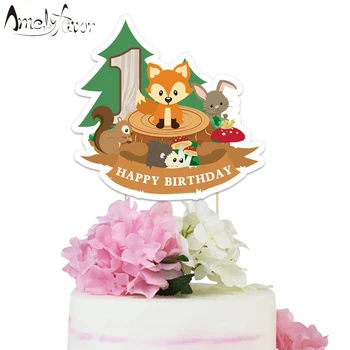 Gozdnih Živali Temo Stranki Papir Torto Pokrivalo Series 3 Happy Birthday Tuš Dekoracijo Meri Prilagojene Torto Pokrivalo