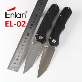 Enlan Čebel EL-02 Klasične Velike Flipper Folding Nož s Spusti Točke Rezilo iz Nerjavečega Jekla in G10 Ročaj Mens Žepni Nož