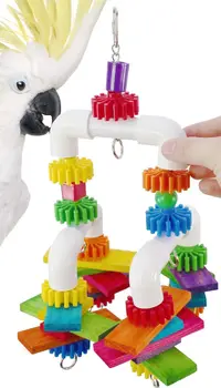 Papiga gnawing igrače Ptica igrače, Plastične igrače cevi Velike niz