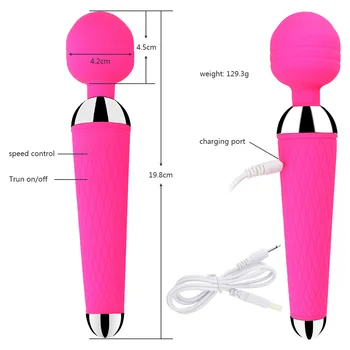 10 Načini Močan Ustni Klitoris Vibratorji Za Ženske USB Charge AV Čarobno Palico Vibrator Massager Adult Sex Igrače Za Žensko Masturbator