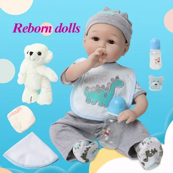 56 cm Bebe Silikonski Prerojeni Lutke 22-palčni Živ Malčka Realne Veren Boneca Resnično Dekle, Fant Baby Doll Plišastih Igrač za Otroke