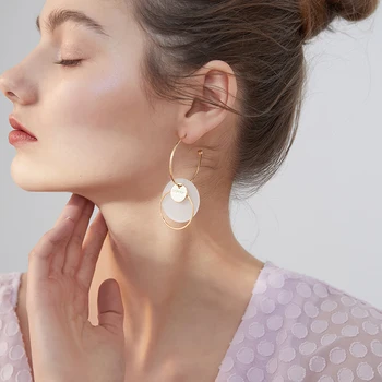 Xinwei uhani 2020 novo preprost krog uhani za ženske dolgo akril obesek, uhani darilo nakit
