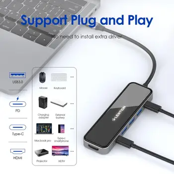 ZVEZDIŠČE USB za USB 3.0, HDMI Adapter Dock za MacBook Pro 13.3 Dodatki USB-Tip C C 3.0 Splitter 6 Vrat USB HUB z PD polnjenje