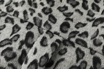 [EAM] Ohlapno Fit Leopard Tiskanja Velika Velikost Volnene Plašč Parkas Novo Turtleneck Dolgimi Rokavi Ženske Modni Plima Jeseni, Pozimi 2021 1Y800